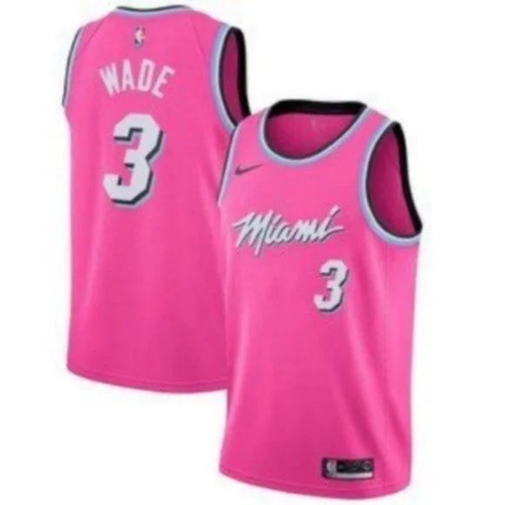 Youth Miami Heat Dwyane Wade Pink 3 Jersey